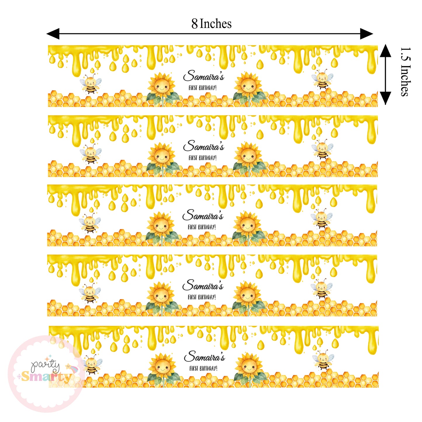 Honey Bee Wrist Bands - Set of 10