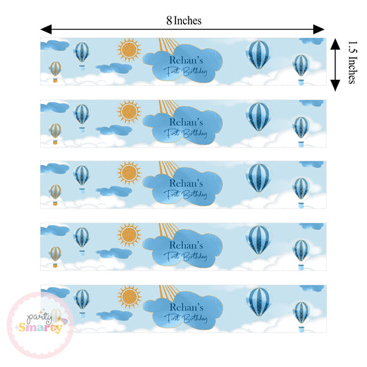 Hot Air Balloon Blue Wrist Bands - Set of 10