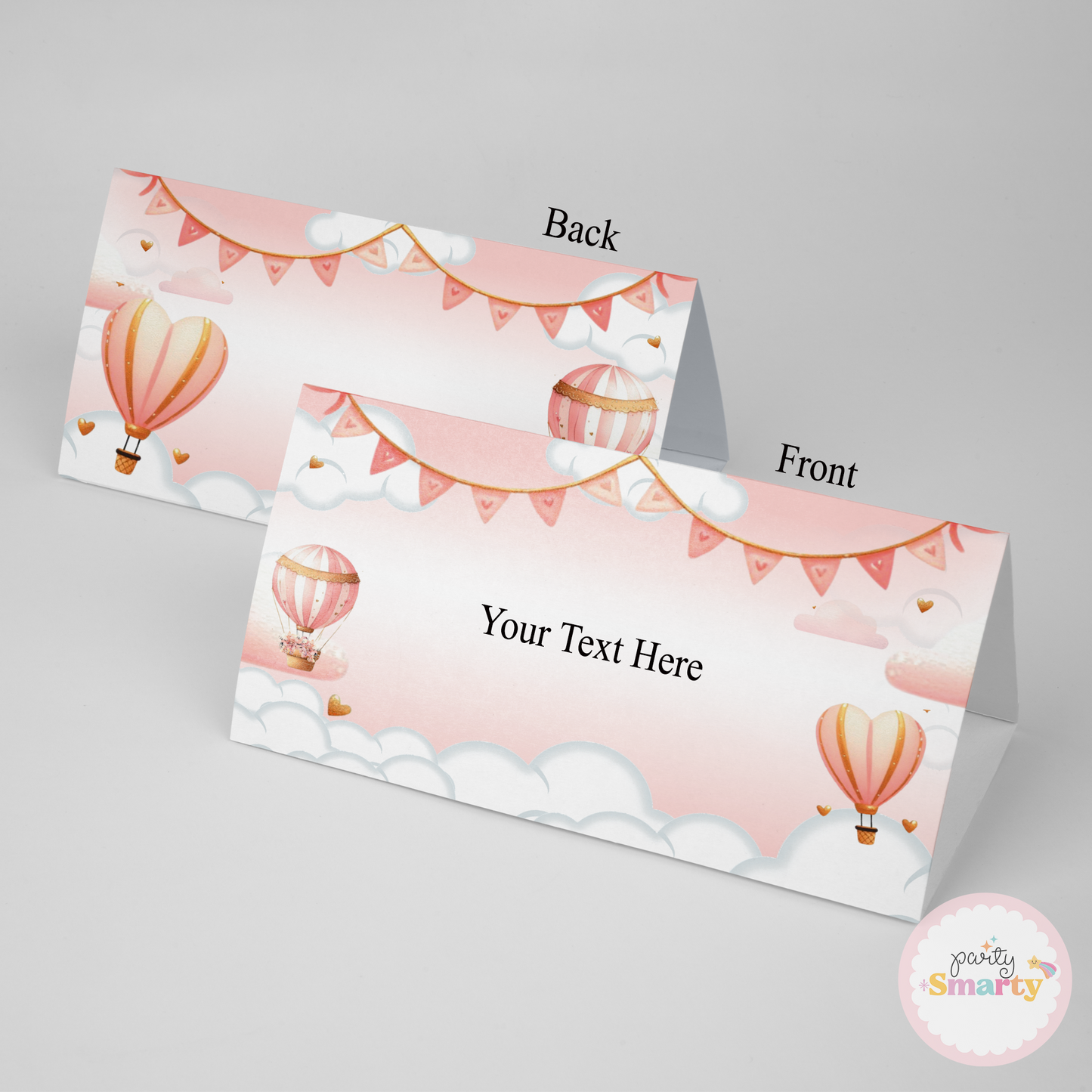 Hot Air Balloon Pink Food Tags - Set of 12