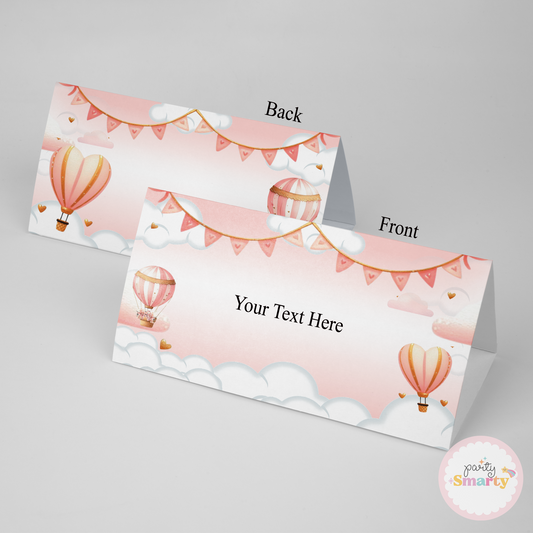 Hot Air Balloon Pink Food Tags - Set of 12