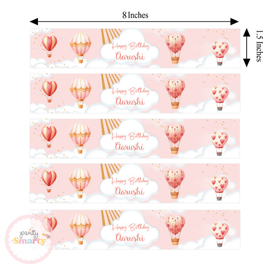 Hot Air Balloon Pink Wrist Bands - Set of 10