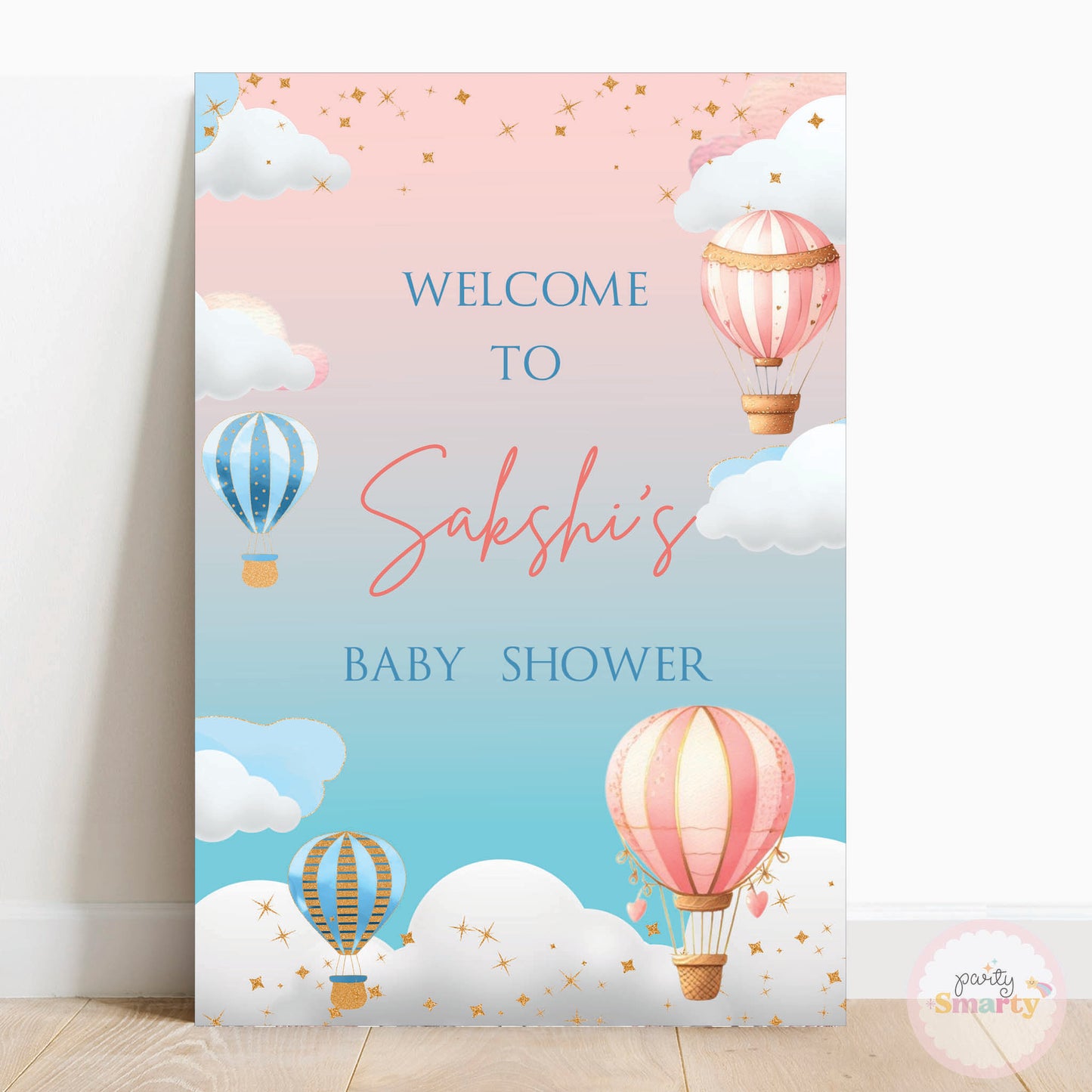 Hot Air Balloon Baby Shower Welcome Board