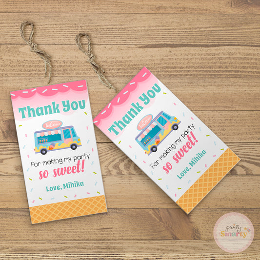 Icecream Thank You Tags - Set of 22