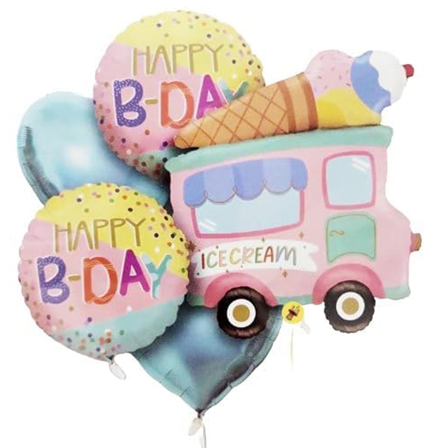 Icecream Truck Foil Theme Balloons (Set of 5)