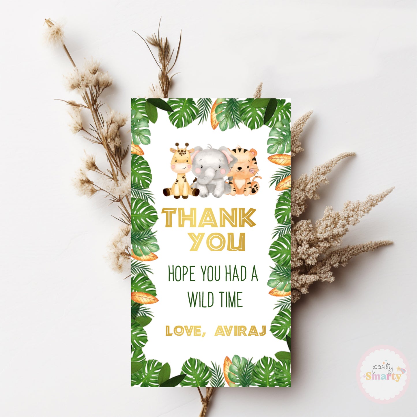 Jungle Thank You Tags - Set of 22