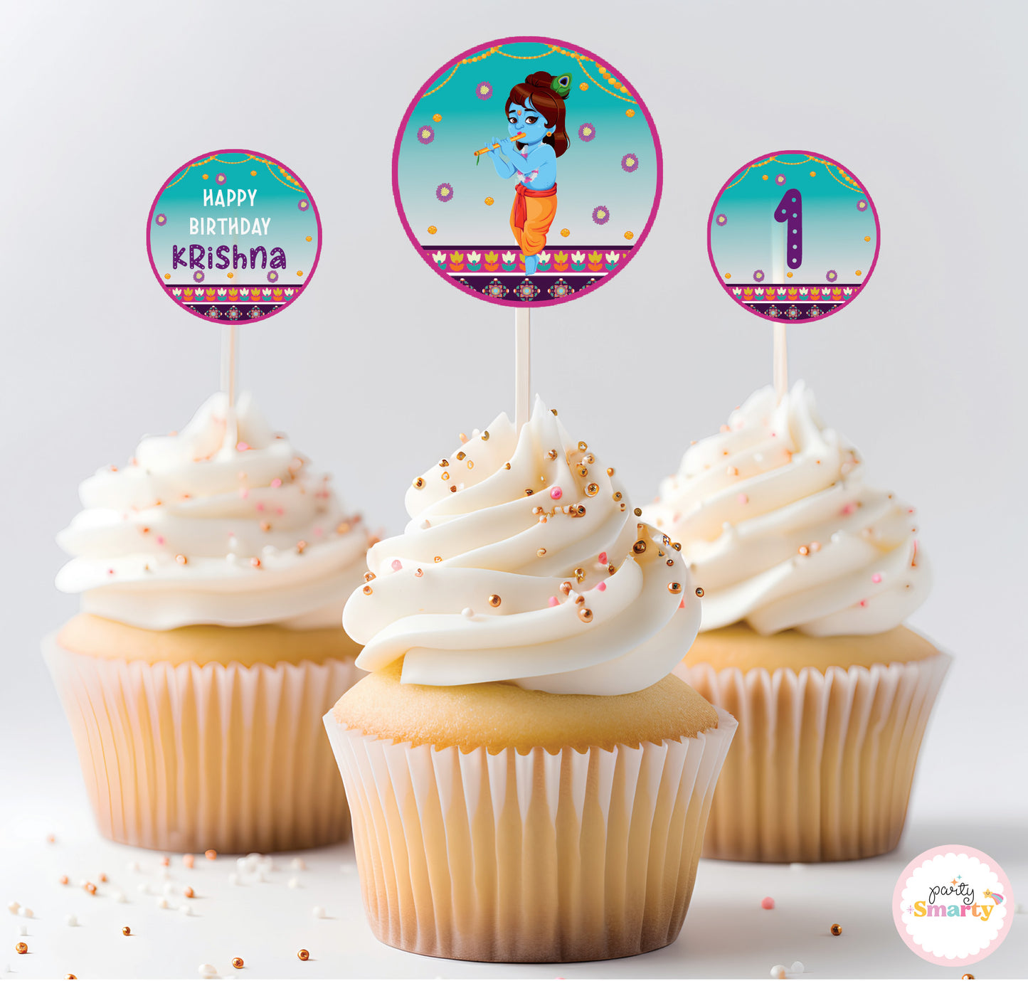 Krishna Cupcake Toppers (Set Of 12)
