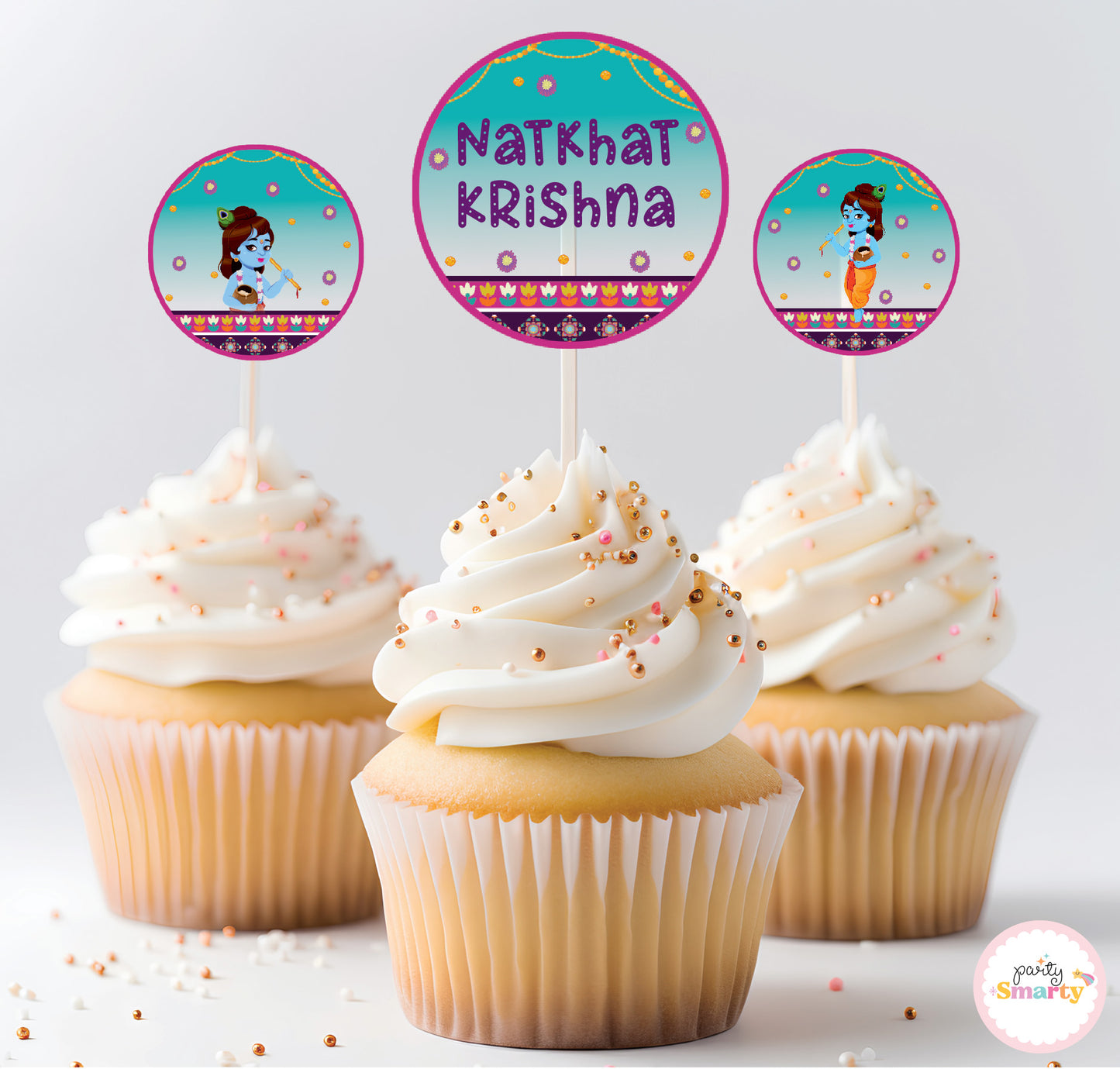 Krishna Cupcake Toppers (Set Of 12)
