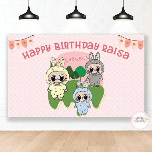 Labubu Girl Backdrop