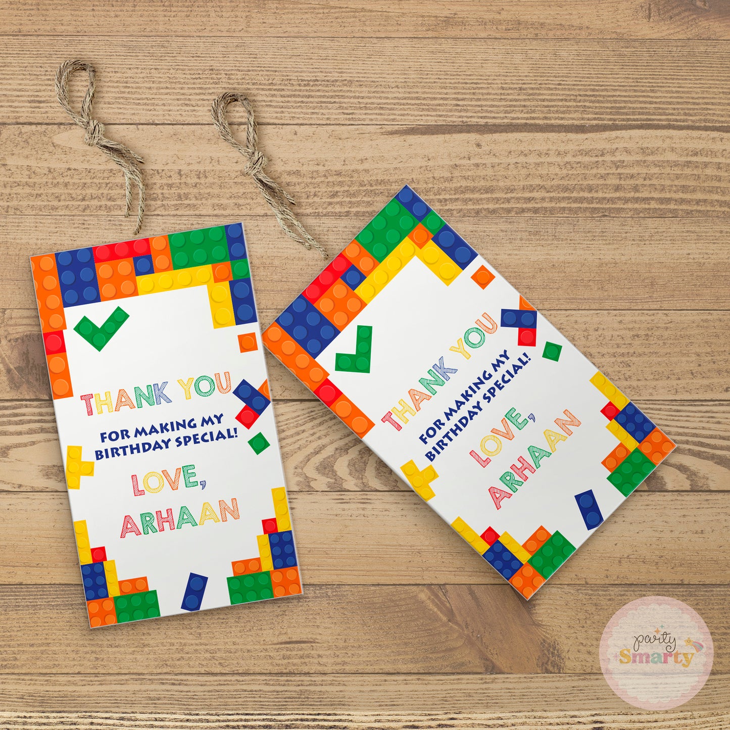 Lego Thank You Tags - Set of 22