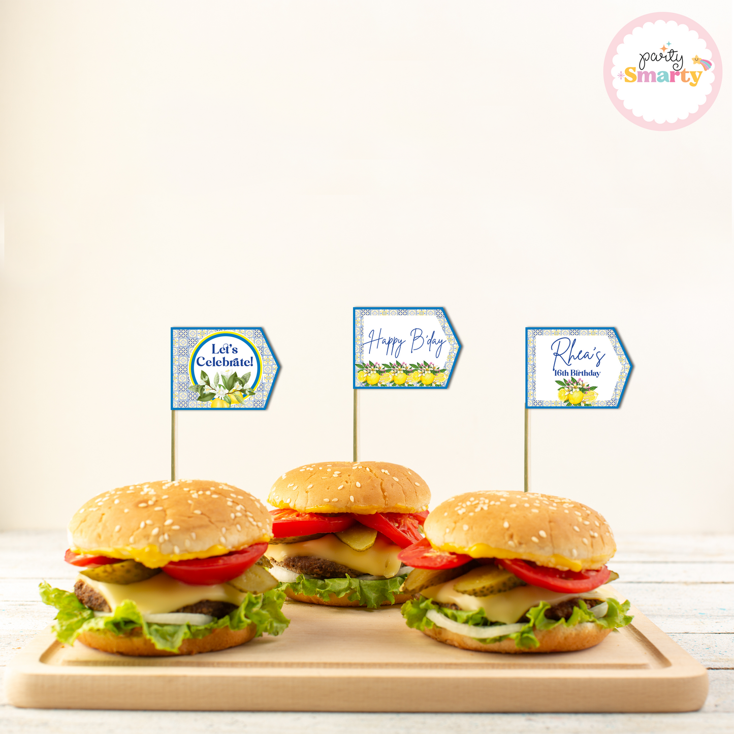 Positano Lemon Flag Picks - Set of 10