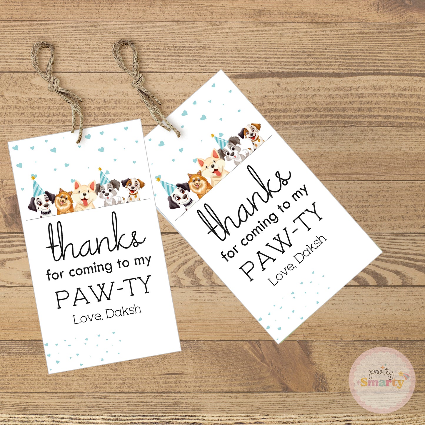 Let's Paw-ty! Thank You Tags - Set of 22