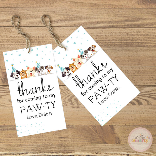 Let's Paw-ty! Thank You Tags - Set of 22