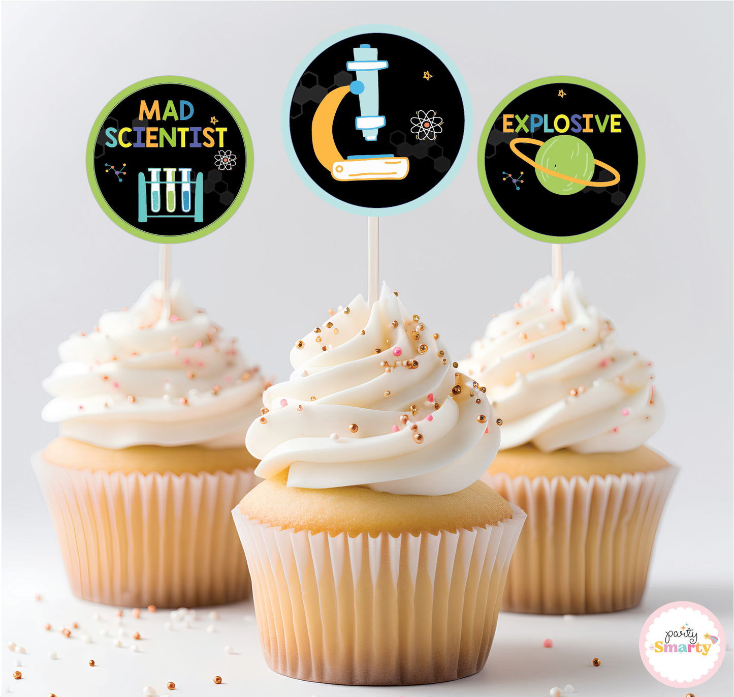 Mad Scientist Boy Cupcake Toppers (Set Of 12)