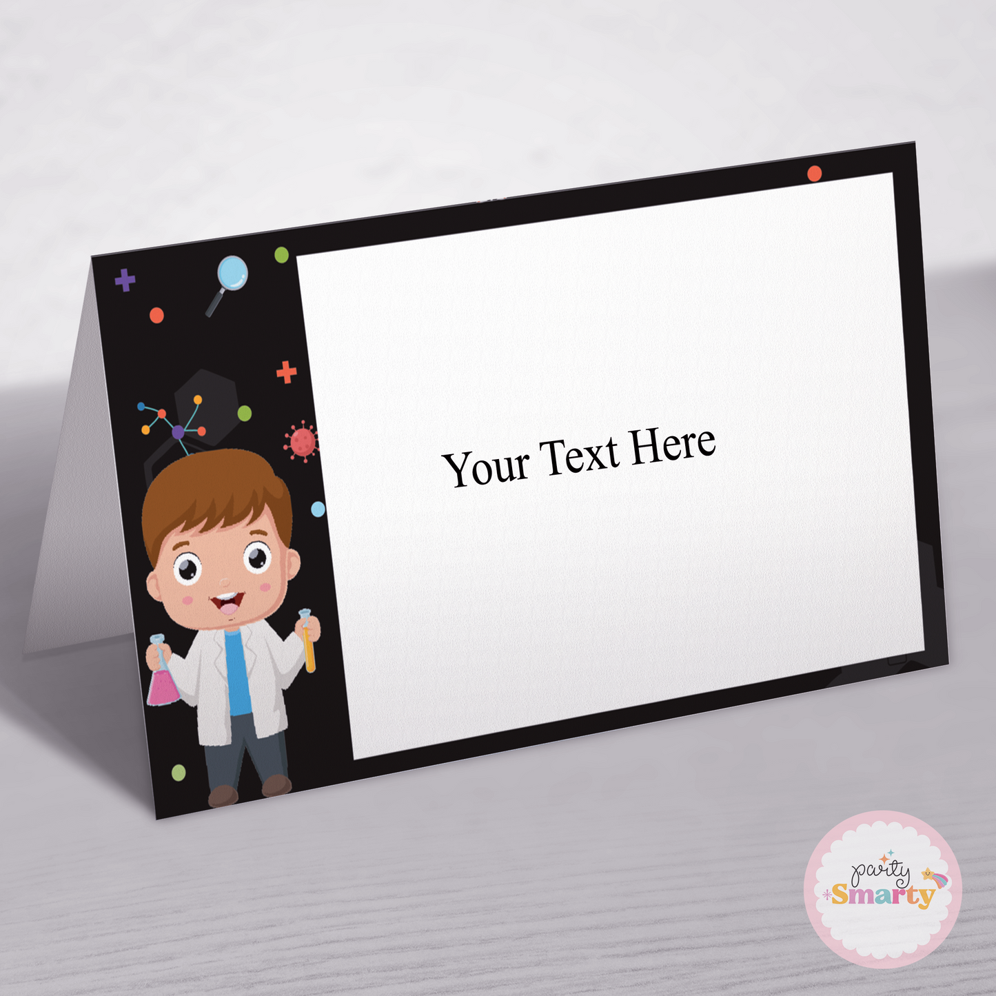 Mad Scientist Boy Food Tags - Set of 12