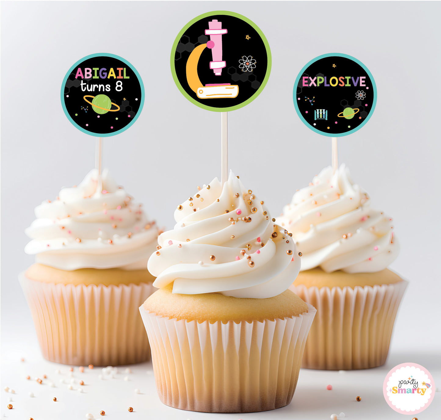 Mad Scientist Girl Cupcake Toppers (Set Of 12)