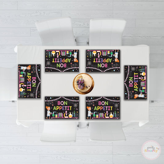 Mad Scientist Girl Table Mats - Set of 6
