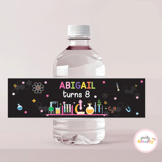 Mad Scientist Girl Bottle Labels - Set of 10