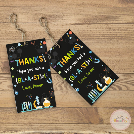 Mad Scientist Boy Thank You Tags - Set of 22