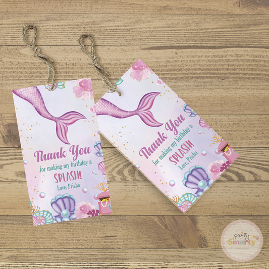 Mermaid Tail Thank You Tags - Set of 22