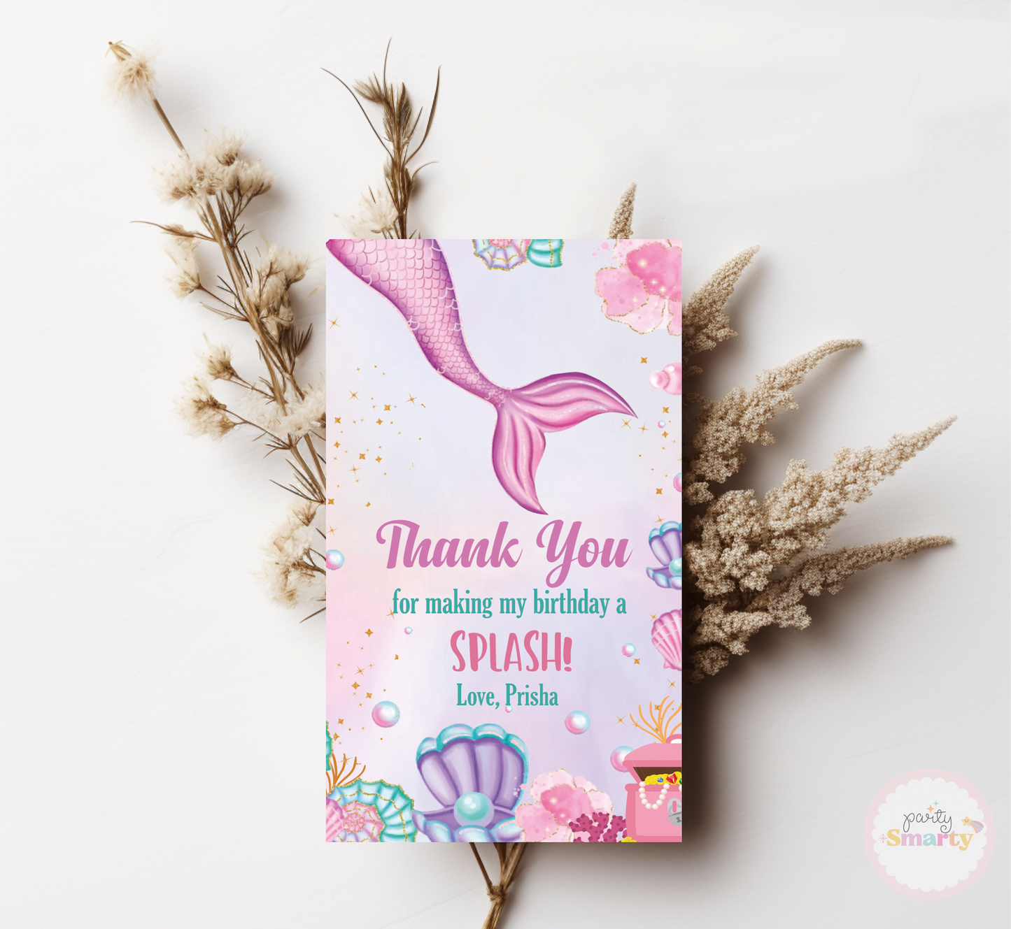 Mermaid Tail Thank You Tags - Set of 22
