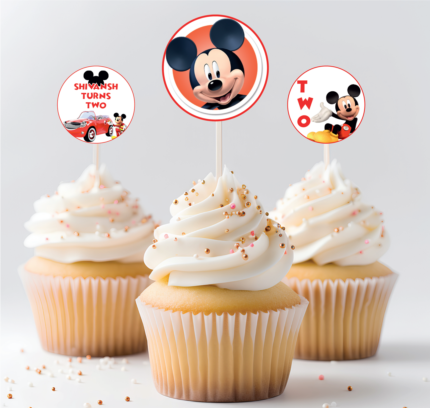 Mickey Mouse Cupcake Toppers (Set Of 12)