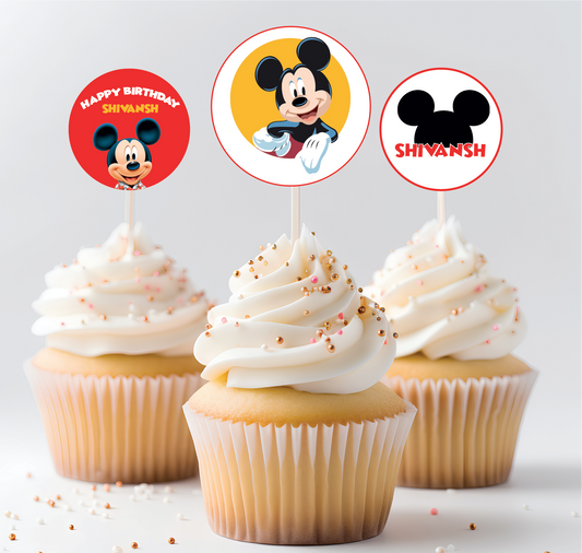 Mickey Mouse Cupcake Toppers (Set Of 12)