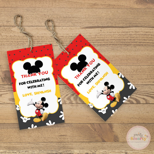 Mickey Mouse Thank You Tags - Set of 22
