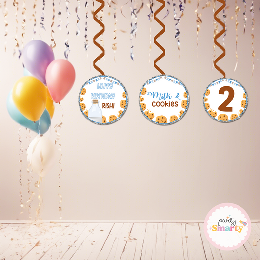 Milk & Cookies Blue Danglers - Set of 6