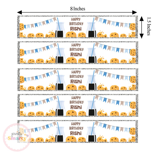 Milk & Cookies Blue Wrist Bands - Set of 10