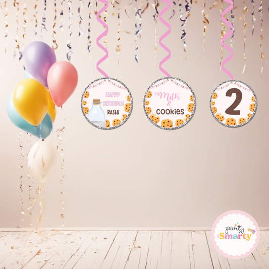 Milk & Cookies Pink Danglers - Set of 6