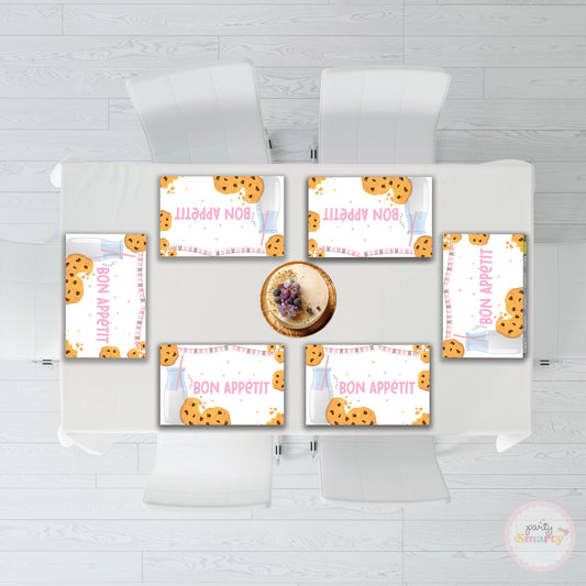 Milk & Cookies Pink Table Mats - Set of 6