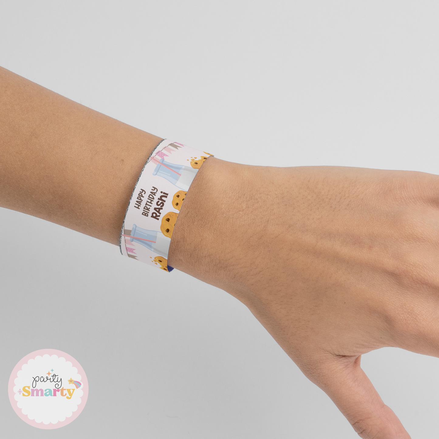 Milk & Cookies Pink Wrist Bands - Set of 10