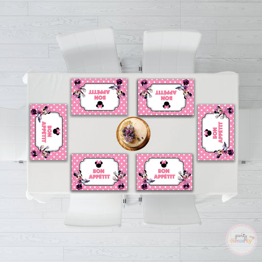 Minnie Mouse Table Mats - Set of 6