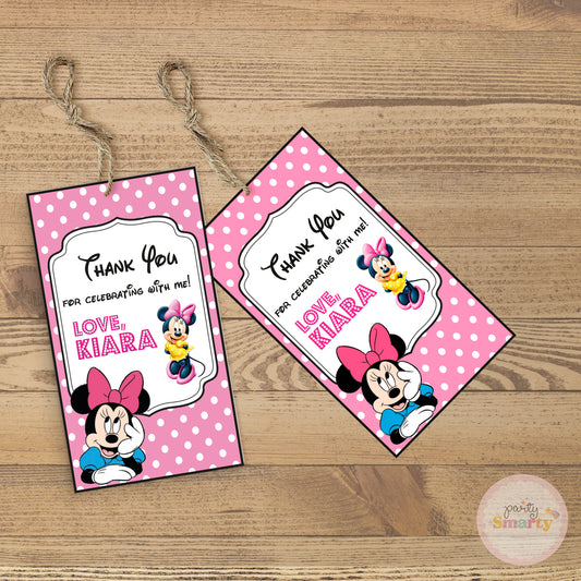 Minnie Mouse Thank You Tags - Set of 22