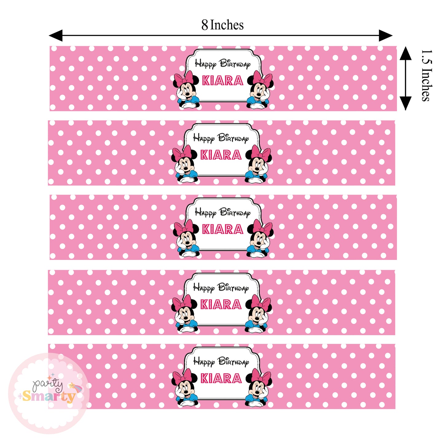Minnie Mouse Wrist Bands - Set of 10