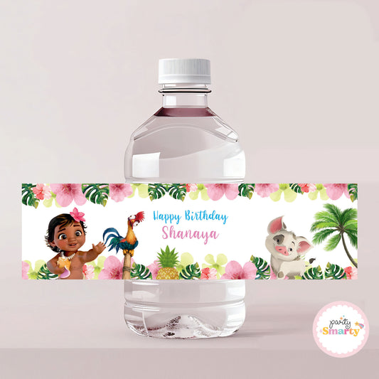 Moana Bottle Labels - Set of 10