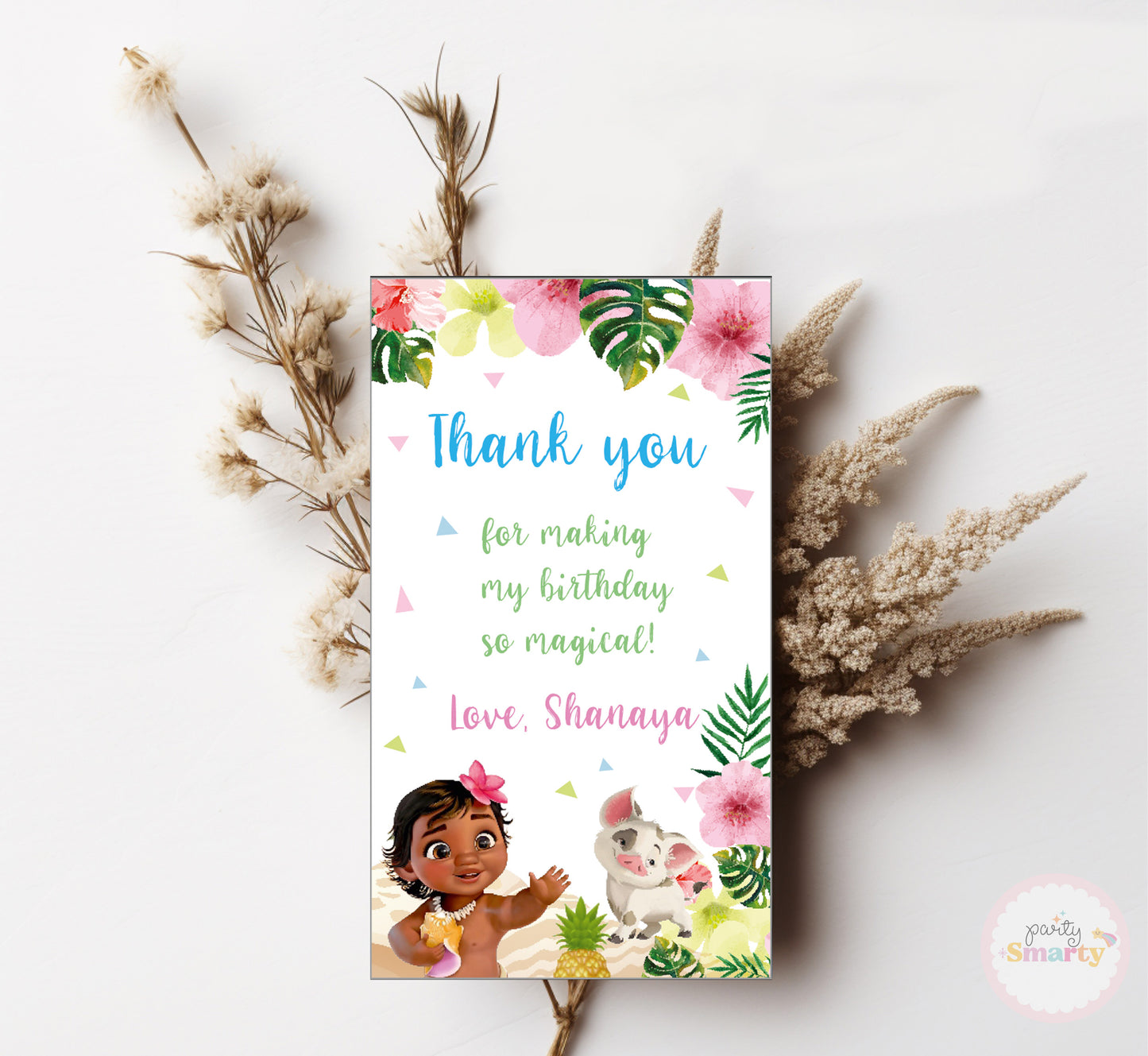 Moana Thank You Tags - Set of 22