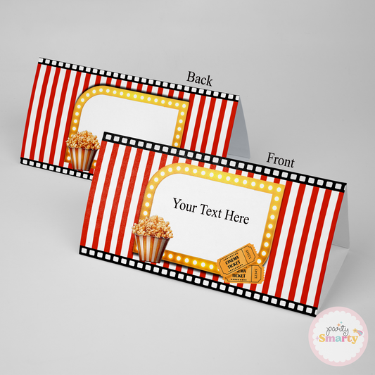 Movie Party Food Tags - Set of 12