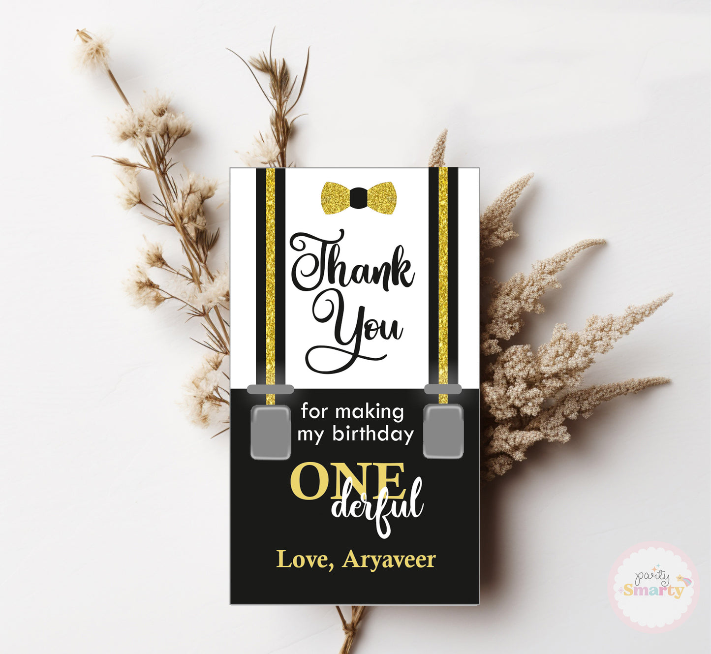 Mr. Onederful Thank You Tags - Set of 22