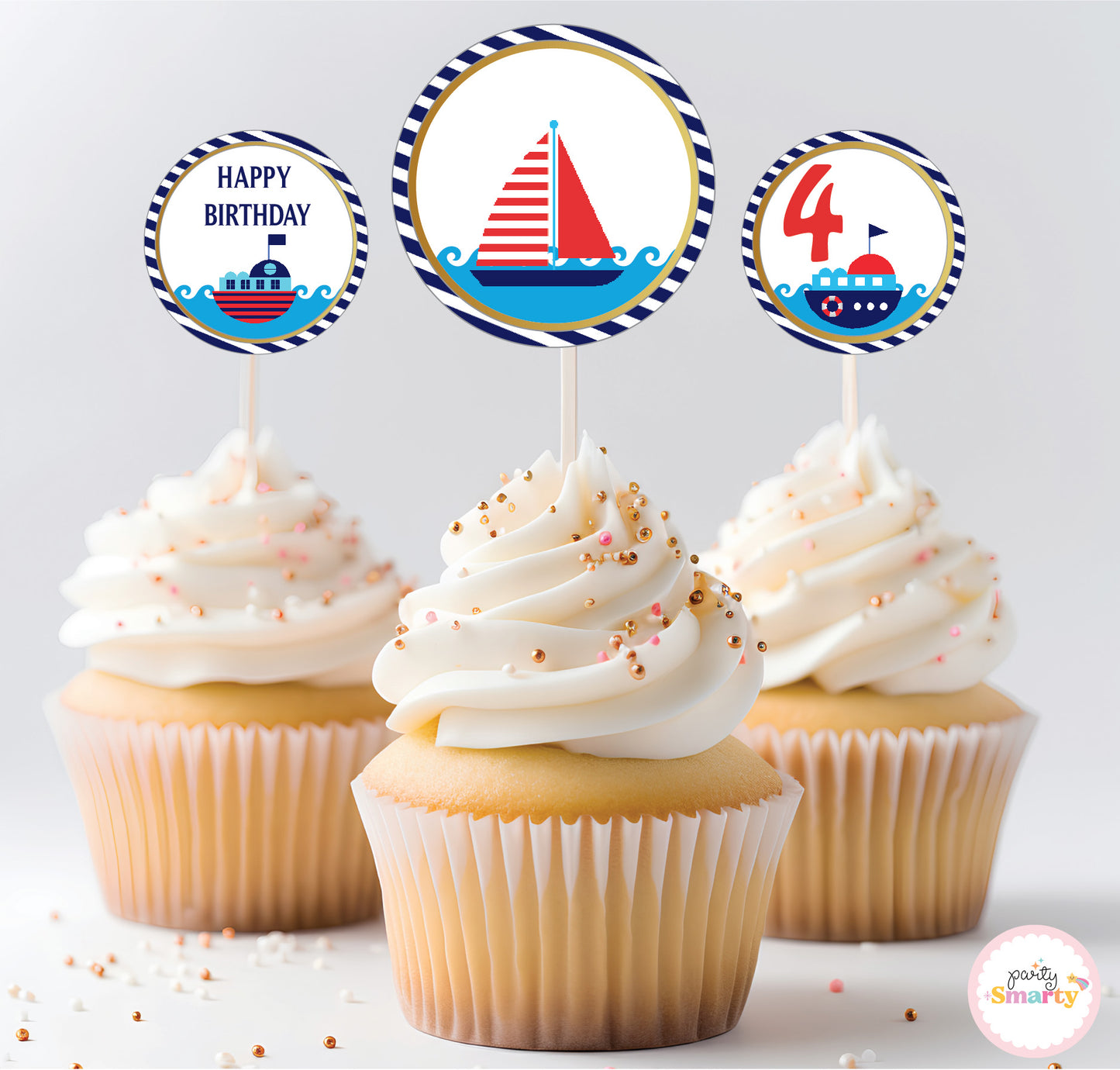 Nautical Cupcake Toppers (Set Of 12)