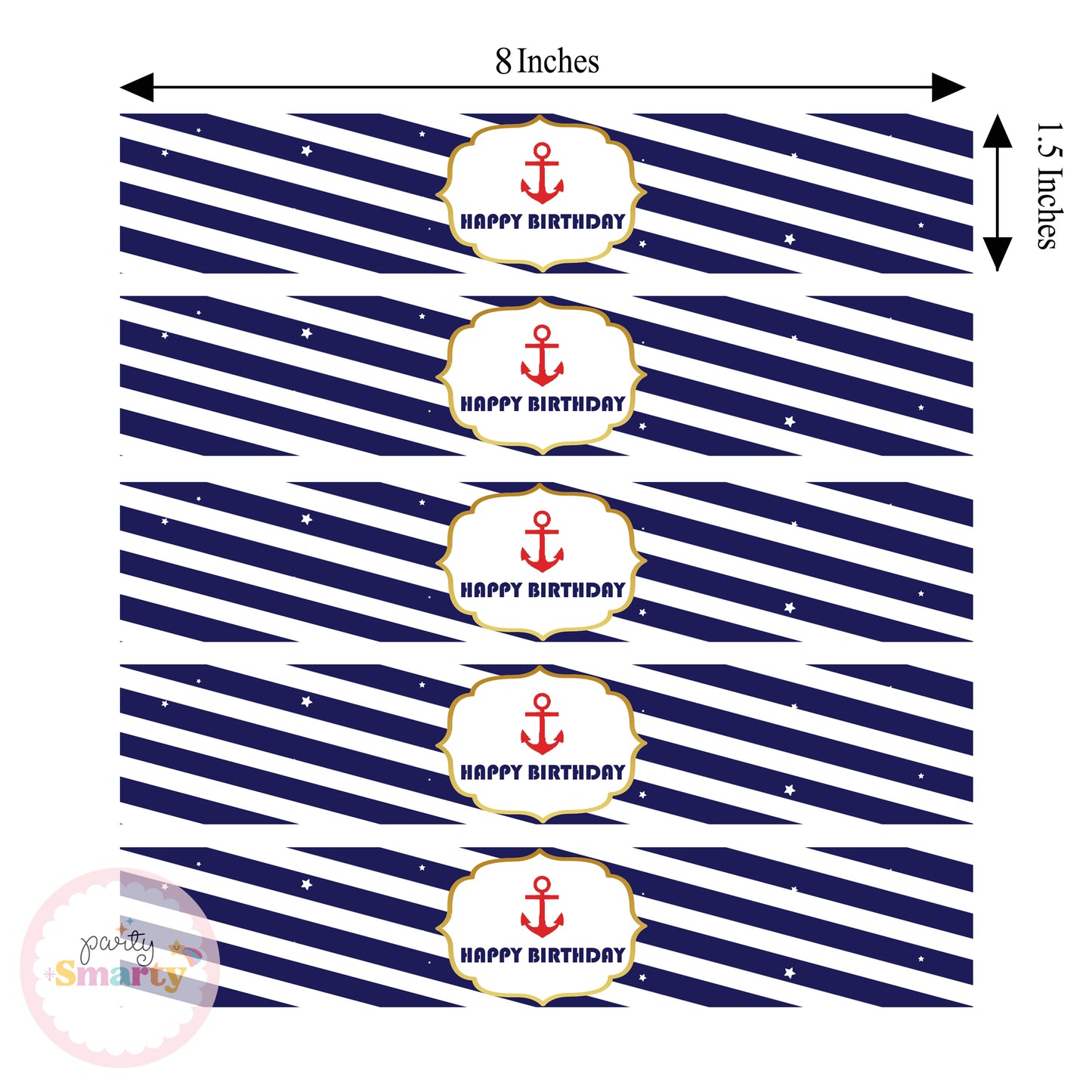 Nautical Wrist Bands - Set of 10