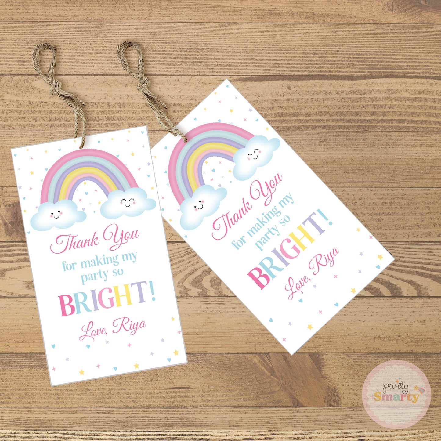 Pastel Rainbow Thank You Tags - Set of 22