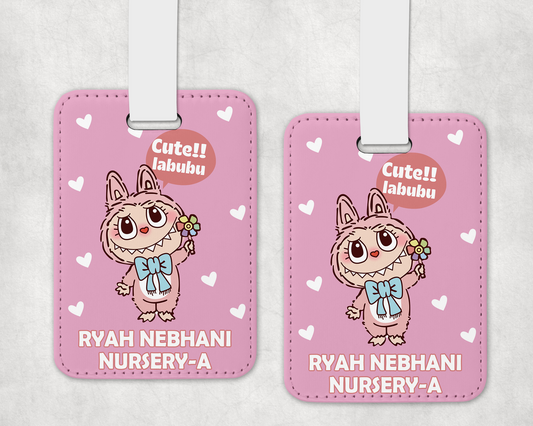 Pink Labubu Premium Luggage Tag (Pack of 1)