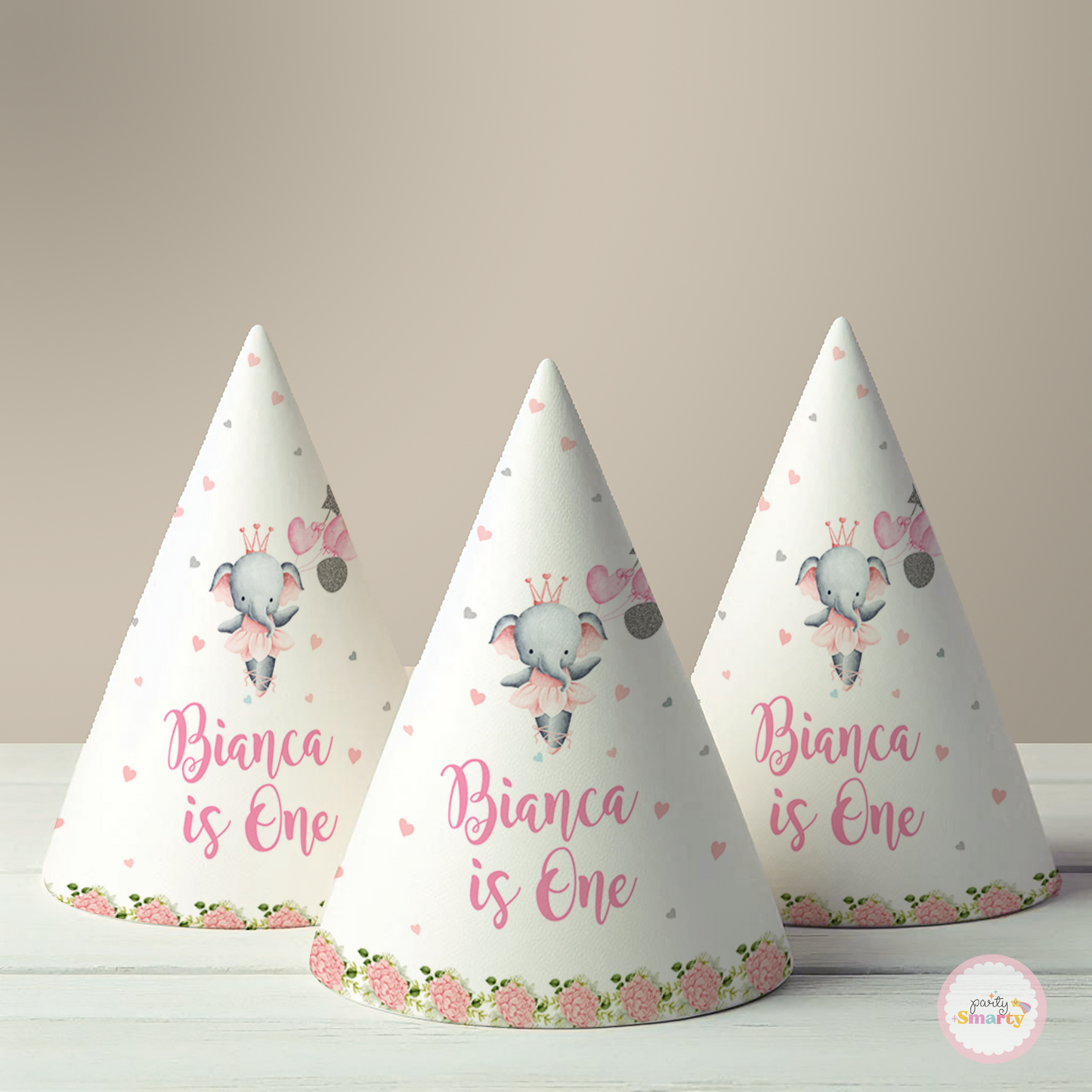 Elephant Pink Party Hat (Set of 10)