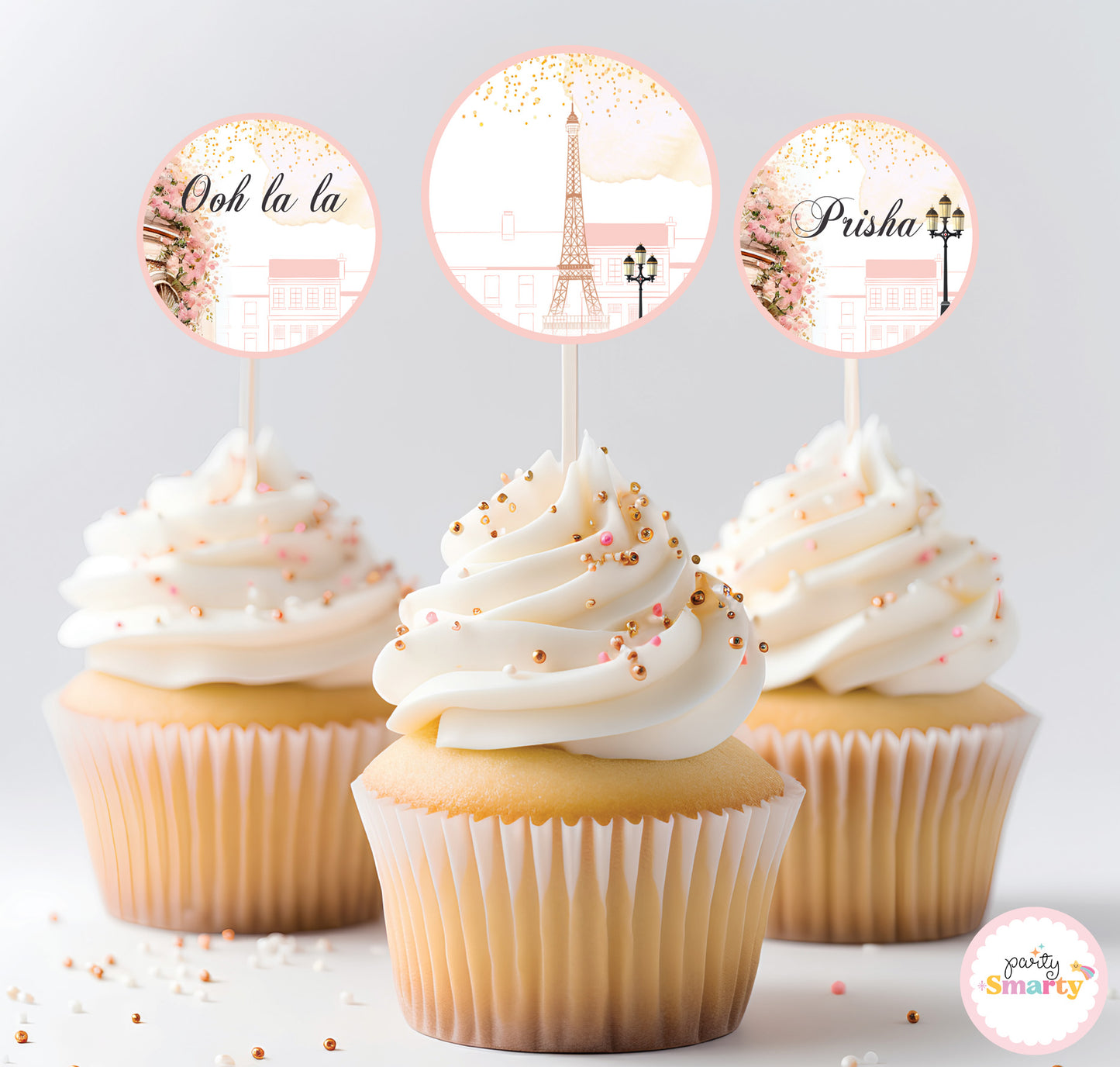 Paris Cupcake Toppers (Set Of 12)