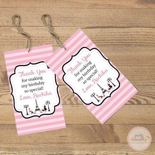 Paris Kiddie Thank You Tags - Set of 22