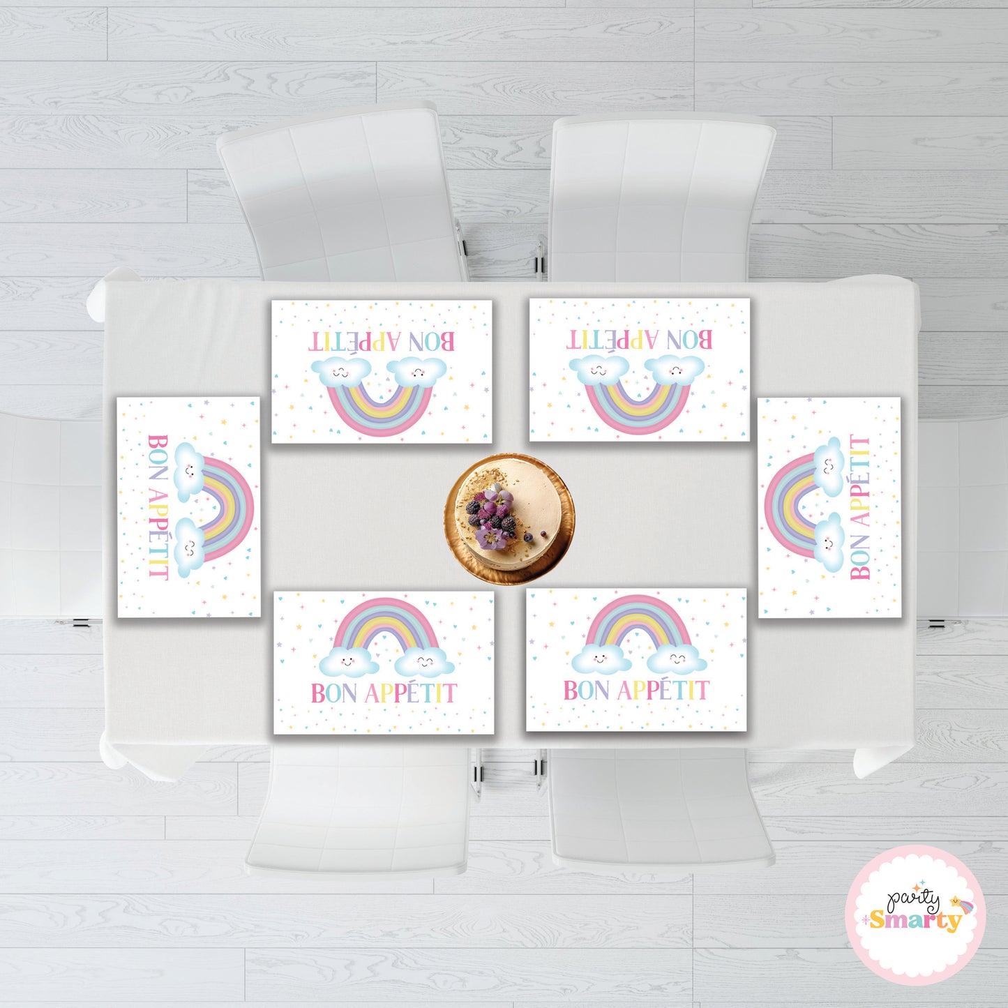 Pastel Rainbow Table Mats - Set of 6