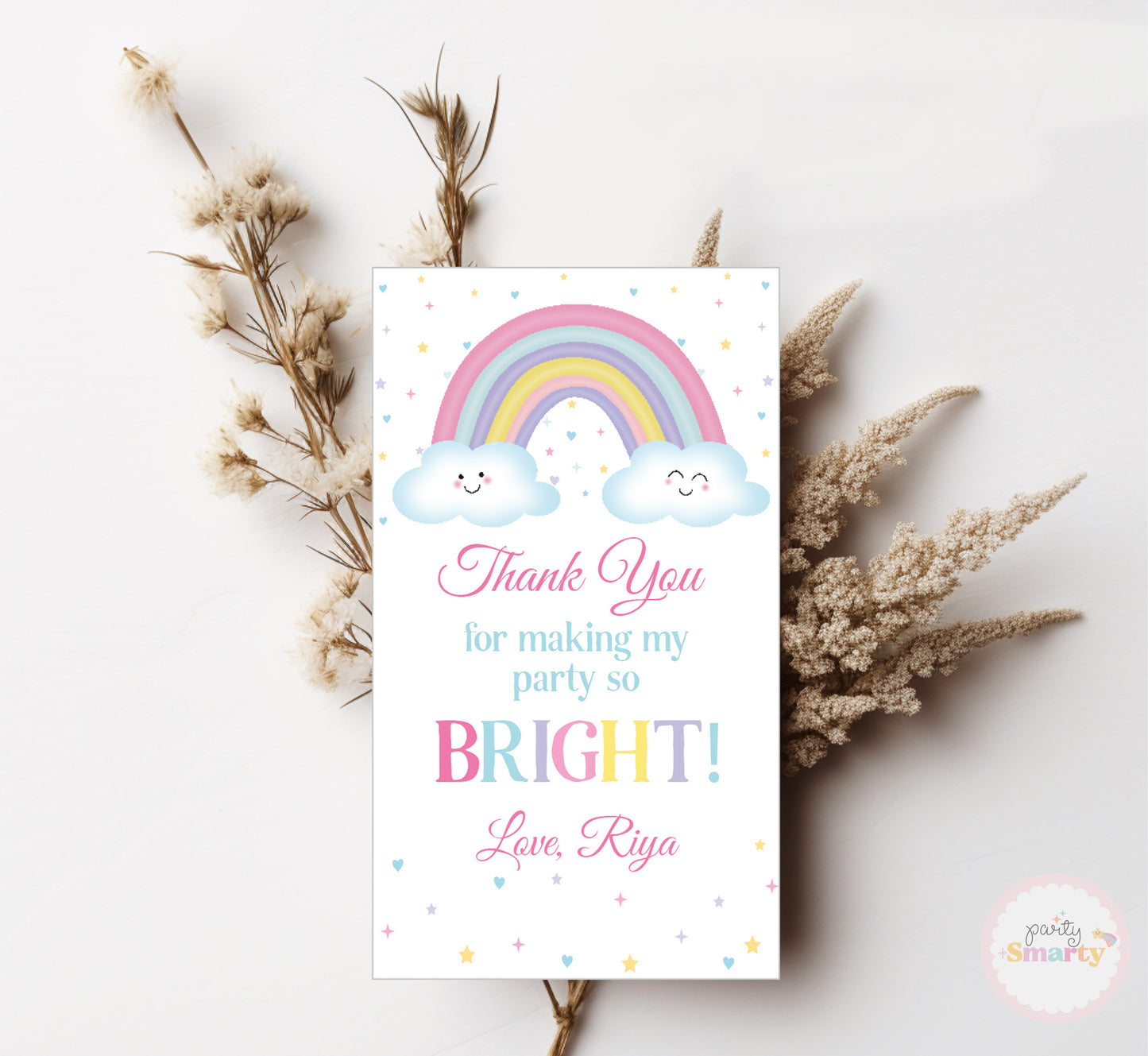 Pastel Rainbow Thank You Tags - Set of 22