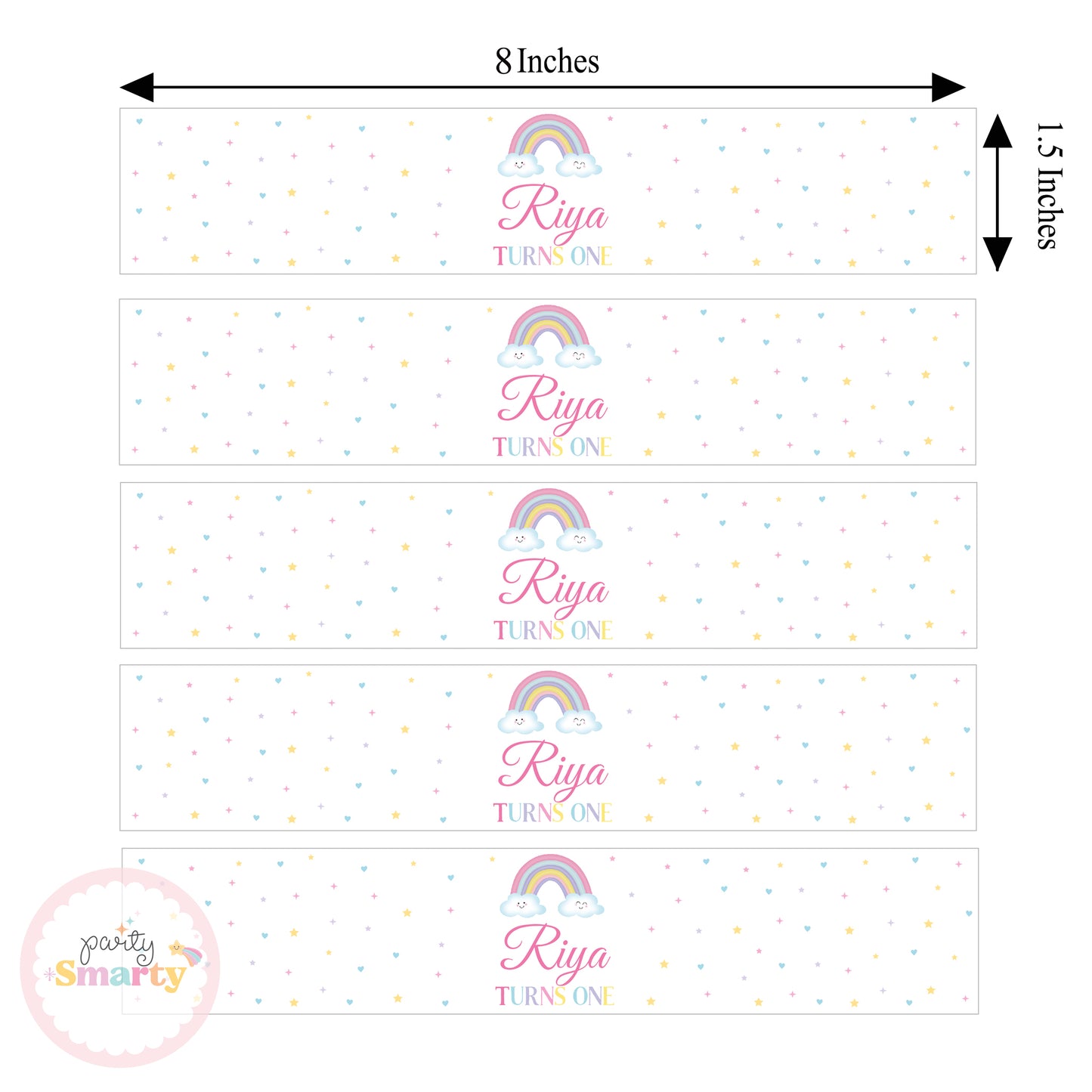 Pastel Rainbow Wrist Bands - Set of 10