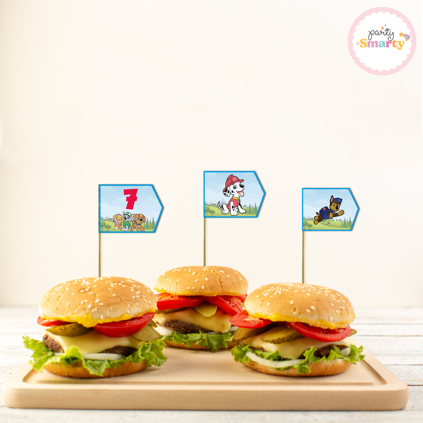 Paw Patrol Flag Picks - Set of 10